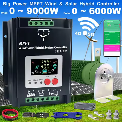 12V 24V 48V wifi MPPT hybrid Charge Controller 3000W 4000w 5kw Solar Panel Wind Generator Regulator 