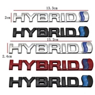 Metal HYBRID Car Front Grille Emblem Auto Body Trunk Badge Decal for Toyota LandCruiser Yaris Camry 