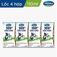 THÙNG 48 HỘP SỮA TƯƠI TIỆT TRÙNG VINAMILK 100%  hộp 110ML