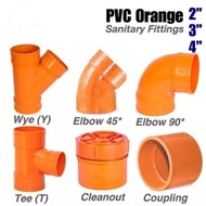PER PCS PVC Orange Fittings Elbow Tee Wye Coupling Cleanout For PVC Pipes