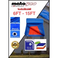 （ 6FT - 15FT ）Blue Orange Waterproof Canvas Tarpaulin Sheet Canopy Camping Kanvas Khemah Pasar Malam