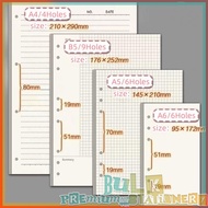 Bulk 4/6/9 Holes Refill Paper Loose Leaf for Ring Binder Refill Stationery Inner Page A6A5B5A4