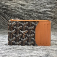 GOYARD BOURBON BLACK TAN O CASE 高雅德 黑色焦糖色 一字拉鍊 零錢包 信用卡名片夾 錢包