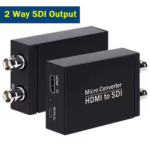 HDMI to SDI Converter HDMI to 3G-SDI/HD-SDI 2 Way SDI Output Video Adapter with Auto Format Detectio