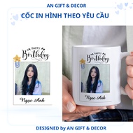 White ceramic cups printed on request, meaningful birthday and March 8 gifts for friends, lovers, re