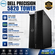 Dell Precision 5820 Tower Workstation Xeon W-2102 16GB RAM 512GB SSD Quadro K620 Windows 11 Ready
