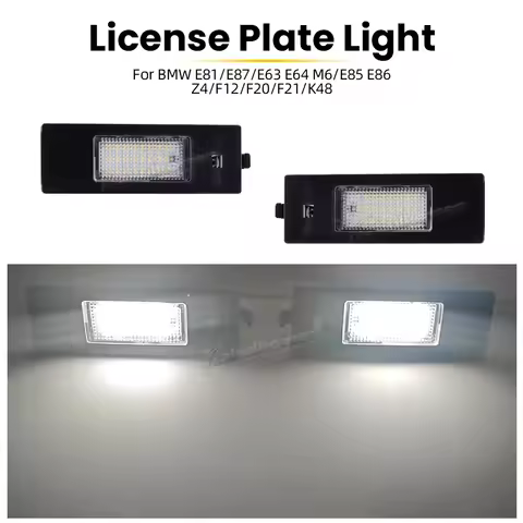 For BMW 1 6 Series E81 E87 E63 E64 M6 E85 E86 Z4 F12 F20 F21 K48 White LED License Number Plate Lamp