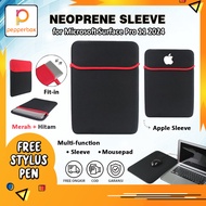 Sleeve 2 in Microsoft Surface Pro 11 2024 Sarung 2 tone Tas Bag Neoprene Fit Pouch Black Cowok Cewek