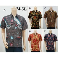 Men'S Batik Shirt Premium Cotton Material Model Hem Short Sleeve Size M L XL XXL 4L 5L Jumbo Type 2