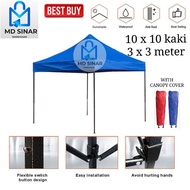 MD SINAR 10x10 Ft 3x3m folding canopy / folding tent / kanopi bazar / khemah ( full set) payung niaga canopy lipat kanopi