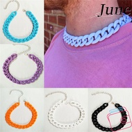 JUNEGOODS Chain Necklace Acrylic Party Jewelry Chunky Chain Collar Hip Hop Gothic Hip Hop