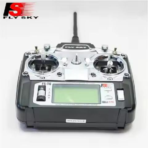 FlySky 2.4G 6CH Channel FS-T6 Transmitter + Receiver Radio System Remote Controller Mode1/2 LCD W/ R