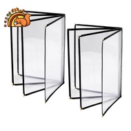 Menu Covers 8.5 X 11 Inch Restaurant Menu Holder 2PCS 4 Page 8 View Transparent Menu Sleeve,Fits A4 