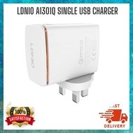 [Ready Stock] LDNIO A1301Q Single USB Output Quick Charge 3.0 Auto ID Fast Charging USB Charger 3A