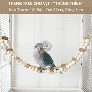 [Made By Parrots] Natural Rice Wood Hanging Ladder for Parrots - "FILL" - 6 Steps / 8 Steps / 10 Ste