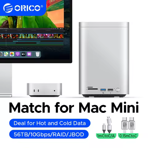 ORICO MiniTower for Mac Mini M4 Pro Docking Station with M.2 SSD Type C Docking Station Desktop Hybr