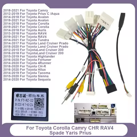 Canbus RZ-FT02 For Toyota Corolla Camry CHR RAV4 Spade Yaris Prius With Wiring Harness Power Cable A