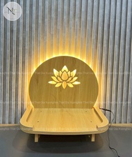 ( Có Đèn Led ) BÀN THỜ TREO TƯỜNG HOA SEN + Sản Phẩm Tự Lắp Ráp