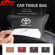 1/2pcs Toyota Yaris Cross Car Tissue Box Holder Nappa Leather Car Center Console Armrest Napkin Box 