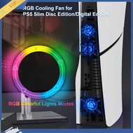 SEV Fan for Ps5 Slim Digital Version Fan for Ps5 Slim Console Ps5 Slim Console Fan with Rgb Lights Powerful Ventilation for Silent Operation Gaming Radiator for Southeast