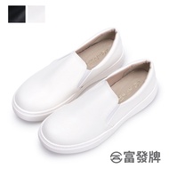 Fufa Shoes [Fufa Brand] Easy Daily Monochrome Lazy Commuter Work Flat Casual Anti-Slip Solid Color Water-Repellent Lightweight Women's