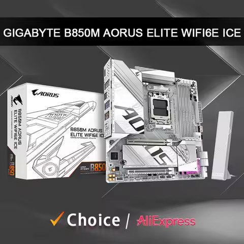 GIGABYTE B850M AORUS ELITE WIFI6E ICE New Motherboard supports up to AMD Ryzen 9000 series 12+2+2 po