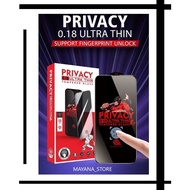 HITAM L- Privacy ULTRA Thin Tempered Glass SAMSUNG Galaxy S25 ULTRA S25+ PLUS 24 23 22 Support Finge