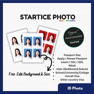 Passport Photo / Gambar Passport (Waterproof)(FreeEditBackground)
