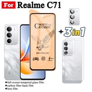 3 IN 1 Realme C71 เซรามิคกระจกนิรภัยสําหรับ Realme C73 C75 C75X เลนส์กล้องป้องกันหน้าจอและฟิล์มด้านห