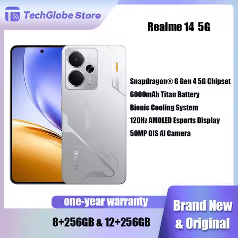 realme 14 5G Smartphone Snapdragon 6 Gen 4 Chipset 120Hz 6.67inch AMOLED Display 6000mAh Battery NFC
