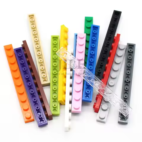 50pcs Moc Tiles Plate 1x10 Size 4477 Short Piece DIY Dots Educational Creative Basics Classic Buildi