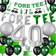 40th Birthday Decorations for Men, Golf Themed Happy 40th Birthday Party Decorations Balloons Number