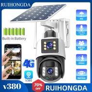 RUIHONGDA V380 Pro 4G Sim Card Solar CCTV Camera Wireless Outdoor, 8MP 4K Home Wireless Connection, 