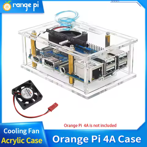 Orange Pi 4A Acrylic Case Transparent Shell Protective Box Cooling Fan Optional for Orange Pi 4A ing