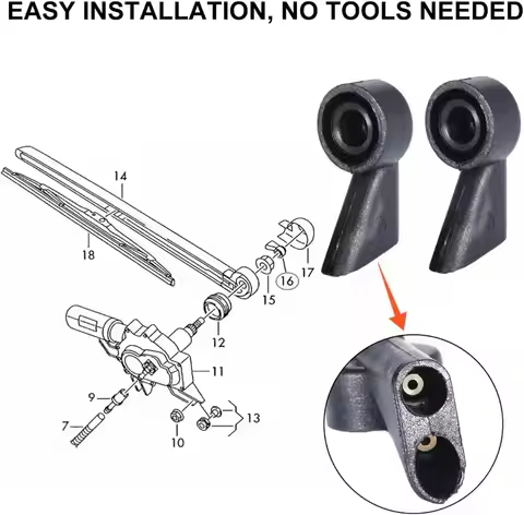 2pc Windshield Cleaning Nozzles High-Pressure Spray Nozzle For Audi A1 A3 A4 A6 Q3 8P 8E9955985 Dura