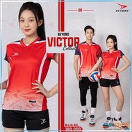 Bộ Quần Áo Bóng Chuyền Nam Nữ Beyono Victory Màu Đỏ thấm Hút Mồ Hôi