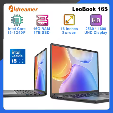 Adreamer 16 Inch Laptop LeoBook16S 2560*1600 IPS 60Hz CPU Intel Core i5-1240P 16GB RAM SSD 1TB 16" B