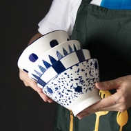 Tableware Ceramic Japanese Rice Bowl/Ceramic Bowl Rice Soup Salad Japanese Motif