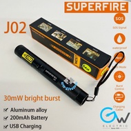 SUPERFIRE J02 Laser Flashlight USB Rechargeable Laser Pointer Aluminum Alloy Green Torch Light