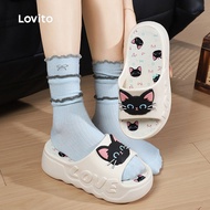 Lovito Casual Platform Flat Sandals for Women LFA103055 Lovito Sandal Platform Kasual Rata untuk Wan