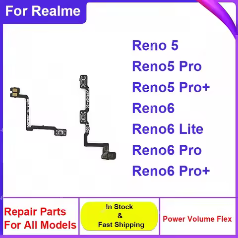 Power Volume Flex Cable For OPPO Reno 5 6 Pro Plus 6 Lite 4G 5G Power Volume Side Button Flex Ribbon