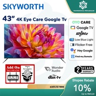 【FREE SHIPPING】SKYWORTH 32/43/50/55/65/70/75 INCH 4K GOOGLE UHD LED TV YOUTUBE NETFLIX SUE7800 SMART