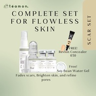 Teamon Scar Set with Soy Bean Water Gel Moisturizer | Scar Acne Face Roller | Microneedling Scar Rol