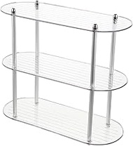 Cabilock Multi-layer Shelf Glass Shelves Glass Cabinet Bathroom Towel Storage 2 Tier Bathroom Organizer Bathroom Shelf Table Top Display Stand Storage Dresser Shelf Bracket The Pet Rimless