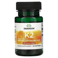 Swanson Vitamin K2 Soft Capsules Help Calcium Absorb Natto Bswanson维生素k2软胶囊辅助钙吸收纳豆骨骼健康美国进口5.25bd