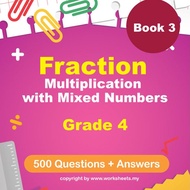 IGCSE Math Worksheets: Fractions Multiply Mixed Numbers Book 3- Challenge (500 Q+A) | IGCSE Maths