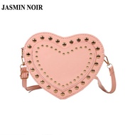 FB4 JASMIN NOIR PU Leather Women's Sling Bag Cute Rivet Messenger Bag Heart