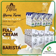 1 Carton FARM FRESH UHT Yarra Farm Professional Full Cream Milk/ Master Barista (12's x 1Litre) (No Cap)