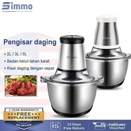 SIMMO Meat Grinder Food Processor 2L Stainless Steel Meat Shredder Garlic Grinder Multifunctional El