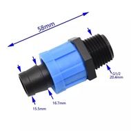 16mm Driptape Connector to 1/ 2" inch External Thread Drip Tape Irrigation Fitting